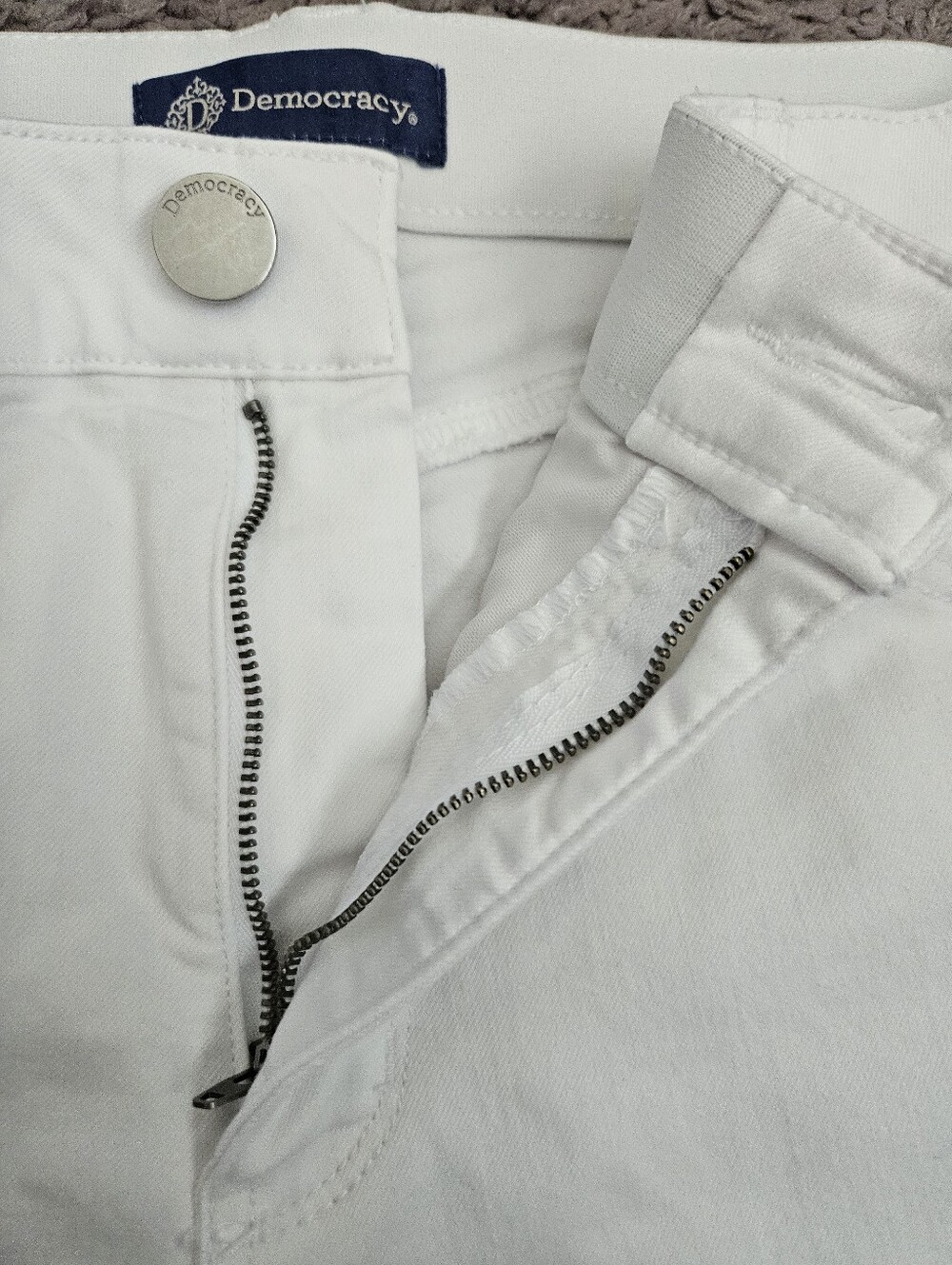 Democracy Ab Solution Womens White Cropped Jeans Sz 16p Stretch Coastal Classic - Picture 3 of 13
